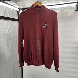 Atlanta Braves Sweater Sweatshirt Men Size XL Full Zip